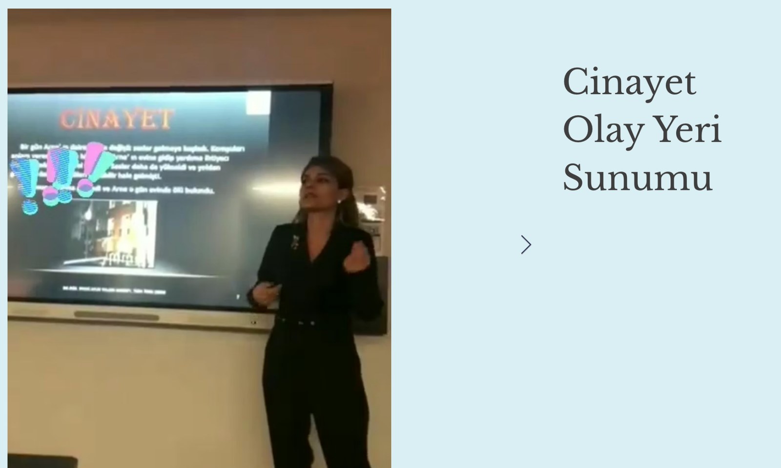 Cinayet olay yeri sunumu